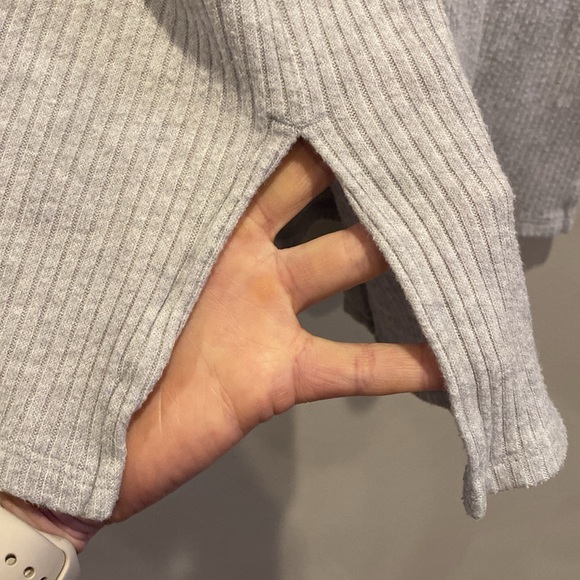 GAIAM duster cardigan ribbed gray button down - Picture 5 of 7